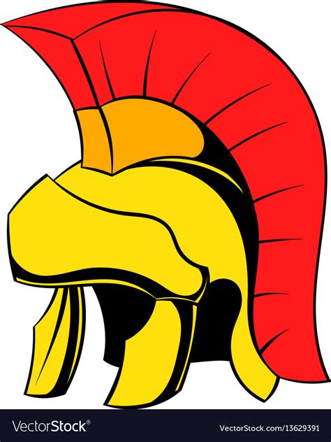 Roman legionary helmet icon cartoon Royalty Free Vector