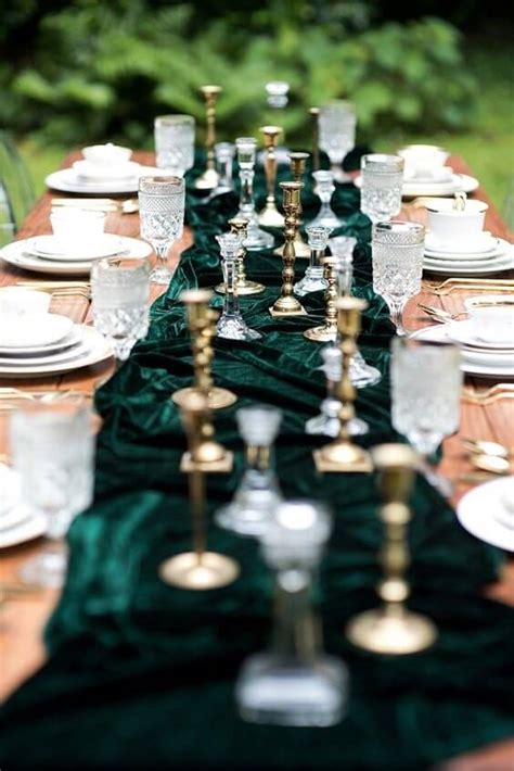 Fall Wedding - Dark Green Bridesmaid Dresses and Gold Wedding Decoration - ColorsBridesmaid