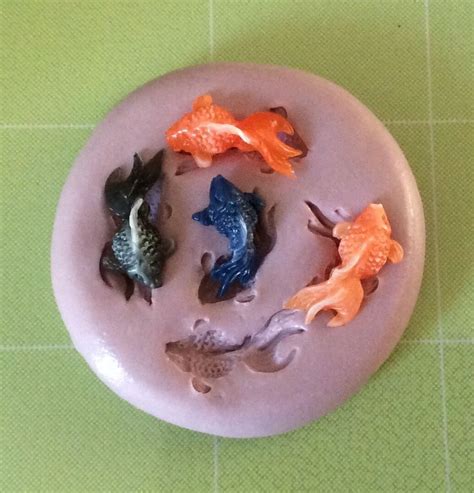 Koi Fish Silicone Mold Multi Cavity Clay Glue Resin Mod Podge Mold ...