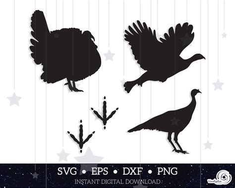 Wild Turkey Shapes Vector Clipart Set INSTANT DIGITAL DOWNLOAD Svg Png ...