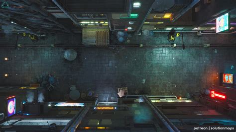 Dystopian City Inner Alley - Cyberpunk Battle Map Encounter Location