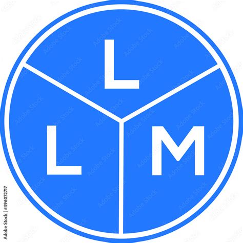 LLM letter logo design on White background. LLM creative Circle letter ...