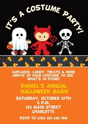 FREE Printable Halloween Themed Birthday Party Invitations | Download ...