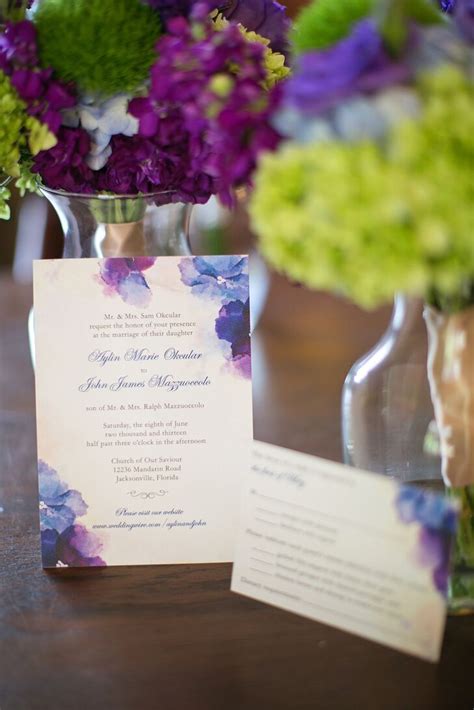 Blue and Purple Watercolor Invitations