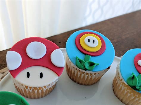 12 Mario Edible Fondant Cupcake Toppers. Super Mario Party. - Etsy