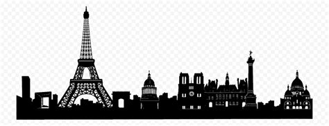 Eiffel Tower Skyline Paris City Black Silhouette PNG | Citypng