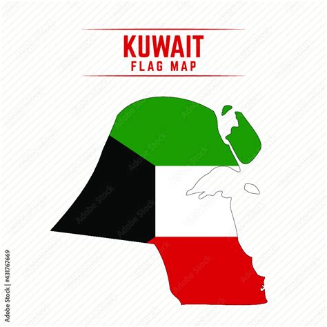 Flag Map of Kuwait. Kuwait Flag Map Stock Vector | Adobe Stock