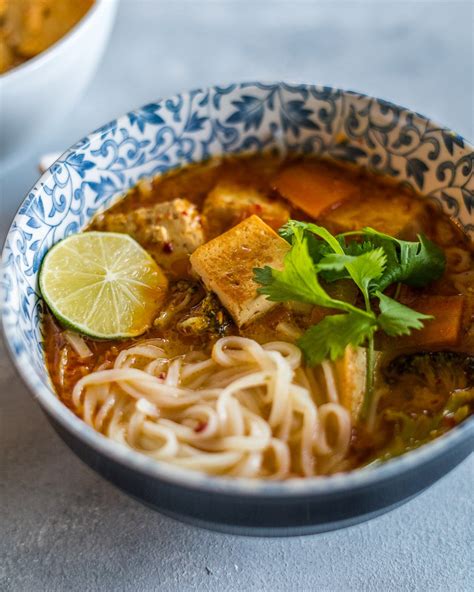 Vegan Thai Coconut Noodle Soup - Six Hungry Feet