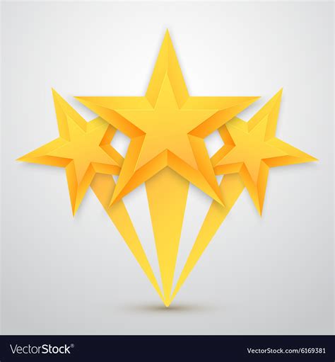 Set of gold stars icon five Royalty Free Vector Image