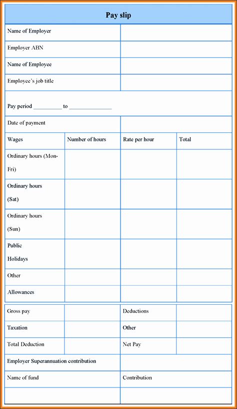 6+ Blank Payslip Template - SampleTemplatess - SampleTemplatess