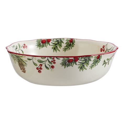 Better Homes & Gardens Heritage Holly Christmas Dinner Bowl, 100% Ceramic, Single Count ...