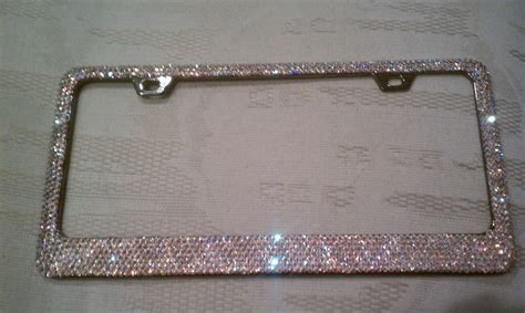 7 Rows Swarovski Crystal AB License Plate Frame | Crystal ab, Swarovski ...