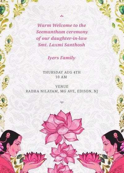 seemantham invitation | Invitation card design, Creative wedding ...