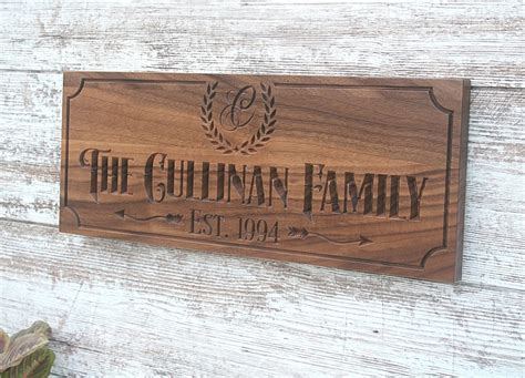 Custom Engraved Family Name Wood Sign Personalized Wooden - Etsy