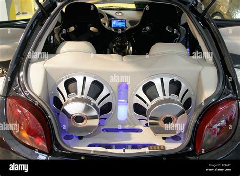 Car tuning, large speakers in trunk Stock Photo: 10429331 - Alamy