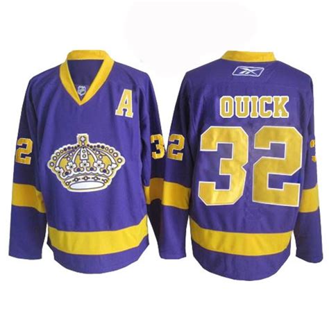 Reebok Los Angeles Kings #32 Jonathan Quick Purple Premier Jersey For ...