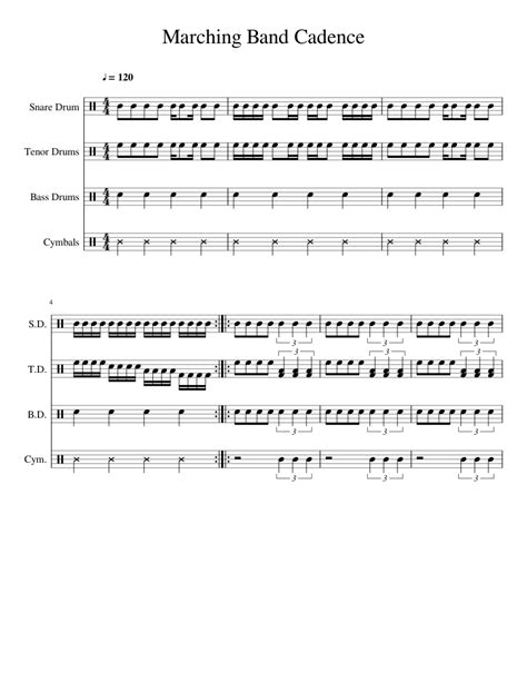 Marching Band Cadence sheet music for Percussion download free in PDF or MIDI