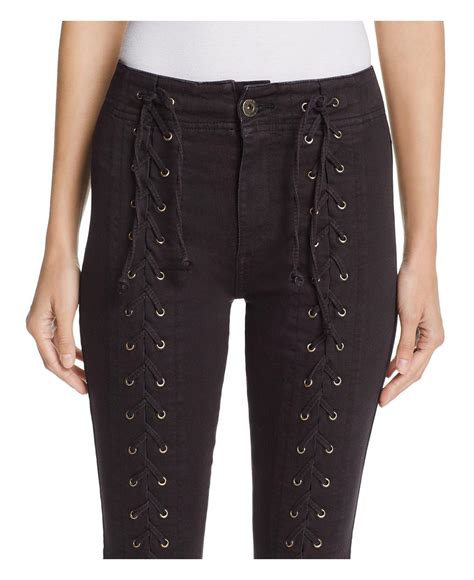 Pistola Denim Lace-up Skinny Jeans In Hit The Pavement in Black - Lyst