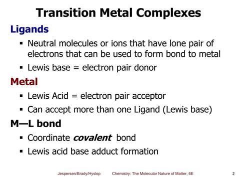 PPT - Chapter 22: Metal Complexes PowerPoint Presentation, free ...