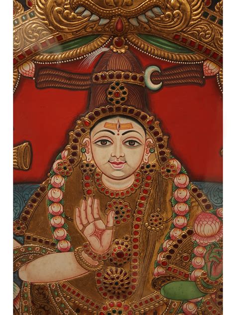 Pradosha Moorthy (Shiva - Parvati) | Embossed Tanjore Painting ...
