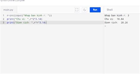 Hướng dẫn tính chu vi và diện tích hình tròn trong python với ví dụ minh họa