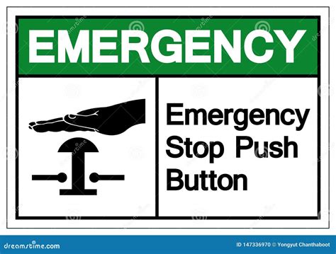 Emergency Stop Push Button Symbol Sign, Vector Illustration, Isolate on ...