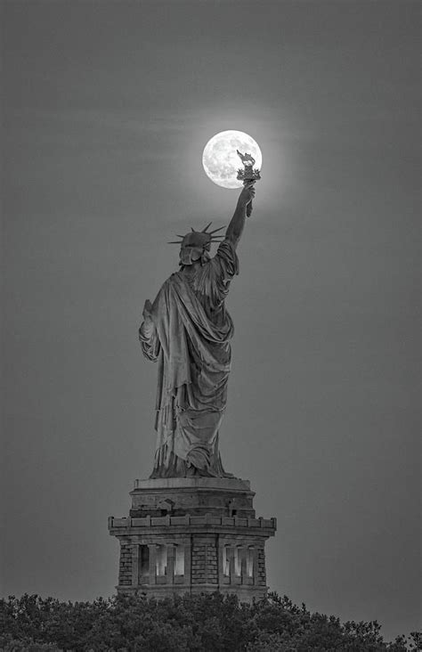 Statue of Liberty Full Moon Photograph by Robert Barnes | Fine Art America