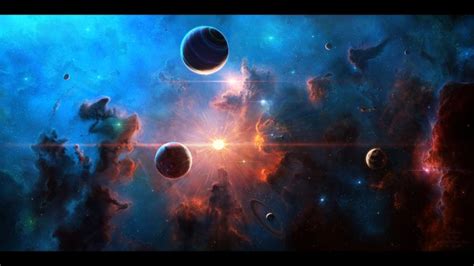 space, Planet, Nebula, Stars, Space art, Moon HD Wallpapers / Desktop ...