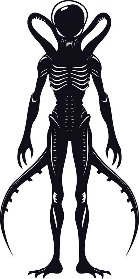 AI generated Silhouette alien black color only full body 38017772 ...