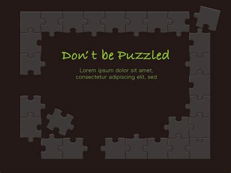 Premium Vector | Black Jigsaw Puzzle Frame Isolated On A Black Background Vector Illustration