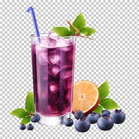 Premium PSD | Delicious blueberry smoothie on transparent background