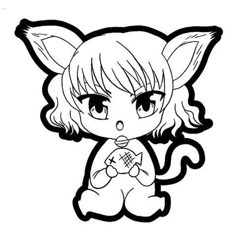 Chibi Anime Girl coloring page - Download, Print or Color Online for Free