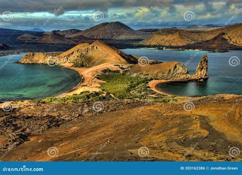 Volcanic Landscape of Bartolome Island, Galapagos Stock Photo - Image ...