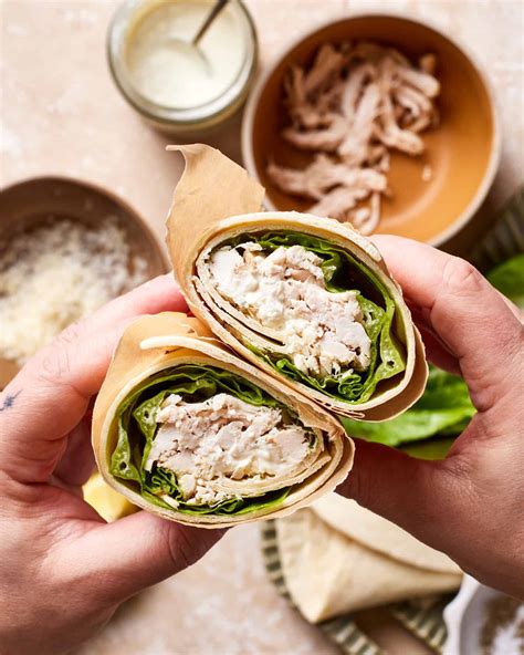 Healthy Chicken Caesar Wraps - Kalejunkie