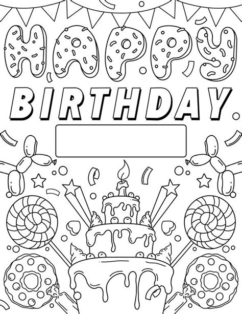 Free Printable Happy Birthday Coloring Pages