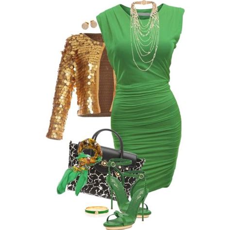 Green & Gold, created by feelgood35 on Polyvore | Fashion, Evening ...