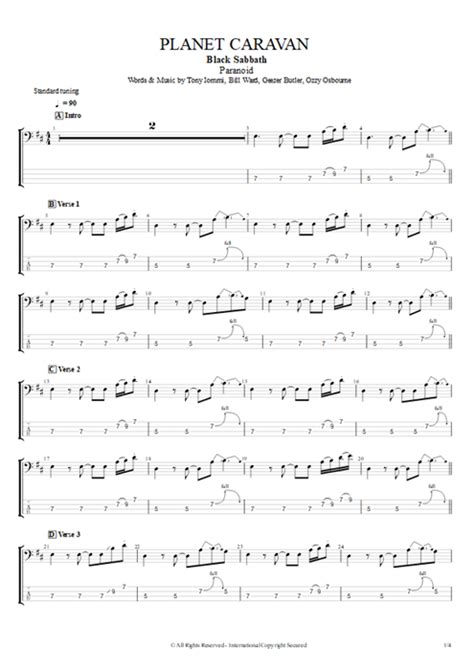 Planet Caravan Tab by Black Sabbath (Guitar Pro) - Full Score | mySongBook