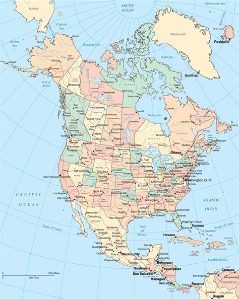 Us Mexico Canada Map - Elyssa Mirabella