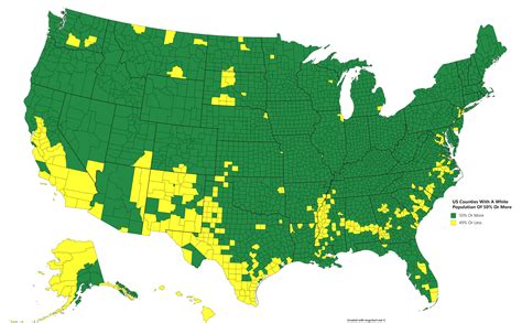 U.S. Counties with a white population of 50% or more Economic Geography, World Geography ...