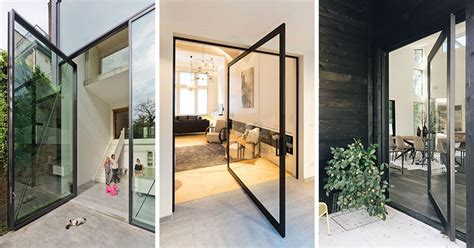 11 Pivoting Glass Doors That Make A Statement And Let Natural Light In ...