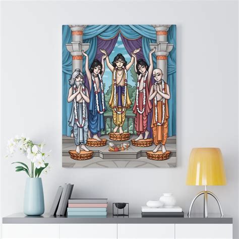 Pancha Tattva - canvas wall art print || Krishna wall art