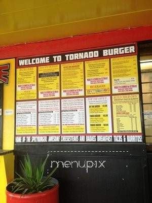 Online Menu of Tornado Burger, Houston, TX