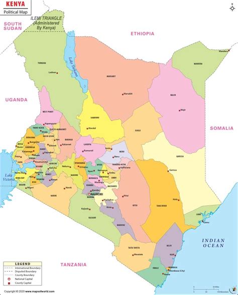 Political Map of Kenya | Kenya Counties Map