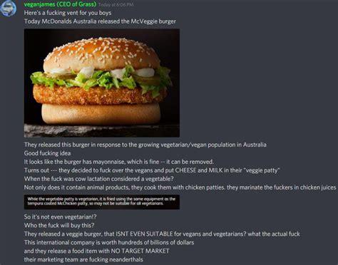 Behold, the McVeggie Burger : r/vegan