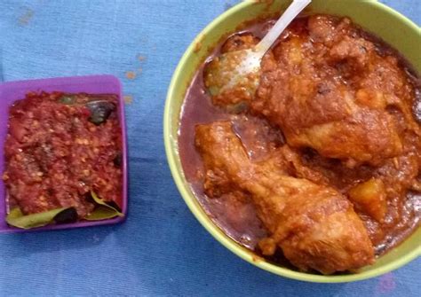 Resep Rendang ayam pedas dan sambal merah pedas oleh Che Che Mariea ...