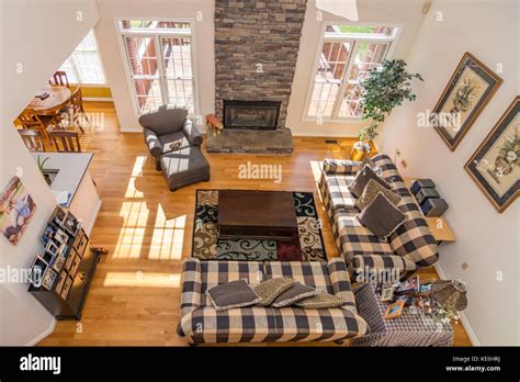 Download this stock image: Living room interior of middle class American home in Kentucky USA ...