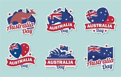 Set of Australia Day Stickers 5206183 Vector Art at Vecteezy