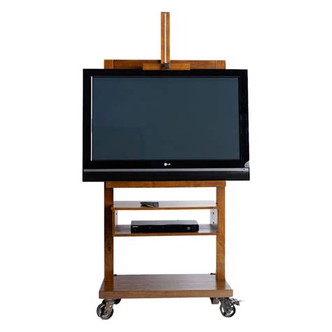 Posh Pollen Cullen Wood Adjustable TV, Media, Art, Entertainment Stand with Fully Functional ...