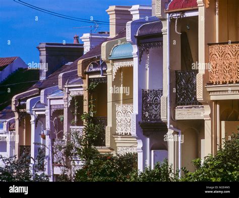 Historic terrace houses in the Sydney suburb of Paddington, NSW ...