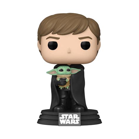 Funko POP! Star Wars The Mandalorian Luke Skywalker with Grogu Vinyl ...